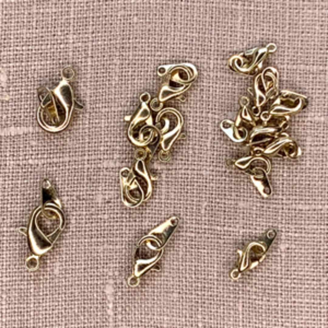 15 piece Clasp Pack, with tabs (5, 6, 8mm mix) - gold image 1