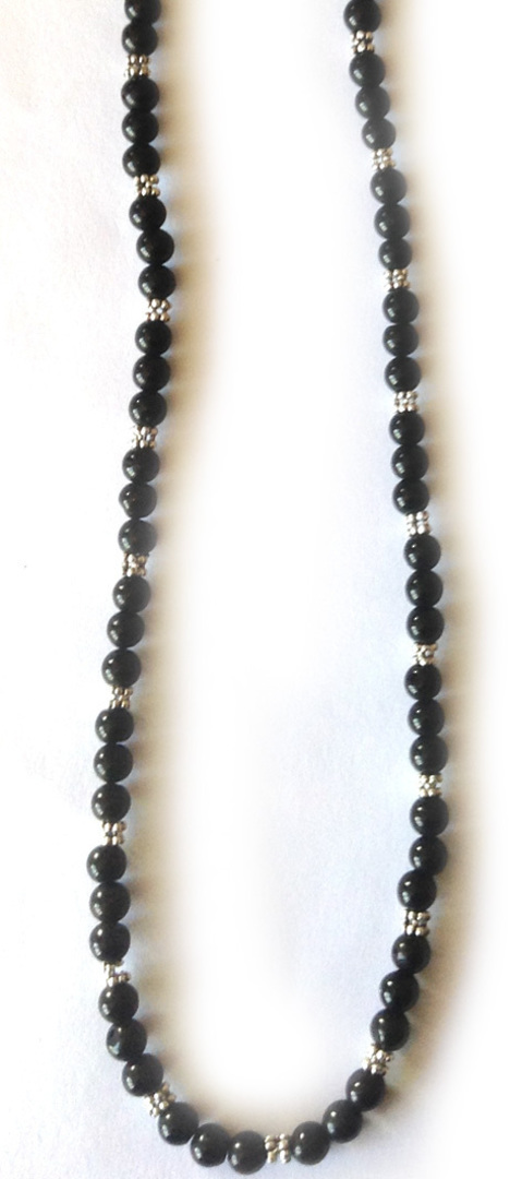 KITSET: Simple Semi Precious Necklace - Black Jade (dyed) image 2