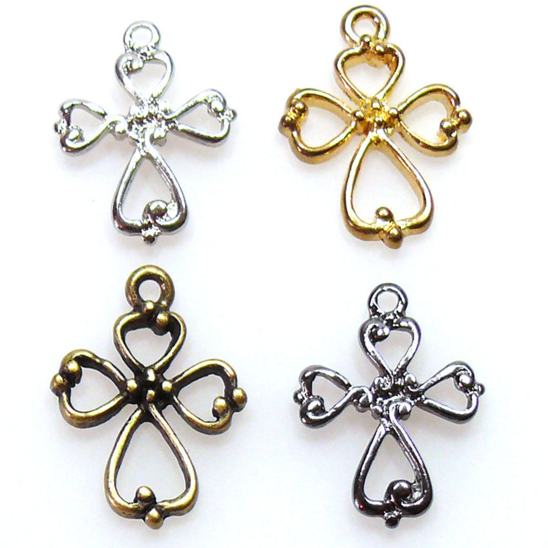 Metal Charm: Celtic Cross - silver/gold/brass image 0