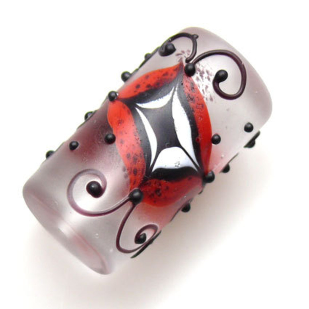 Czech Lampwork, opaque cylinder ONE ONLY image 0