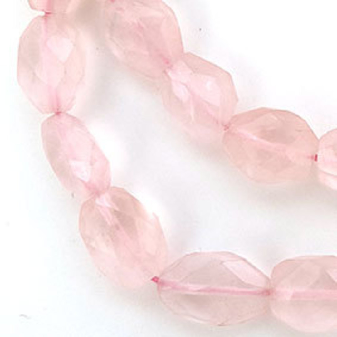 Rose Quartz faceted nuggets (10 x 6mm) - one strand only. 41 beads. image 1