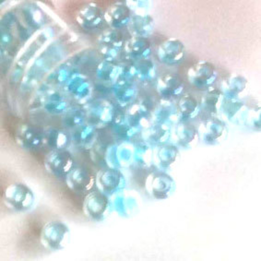 NEW! Miyuki size 6 round: 269 - Aqua lined Crystal AB (7 grams) image 0