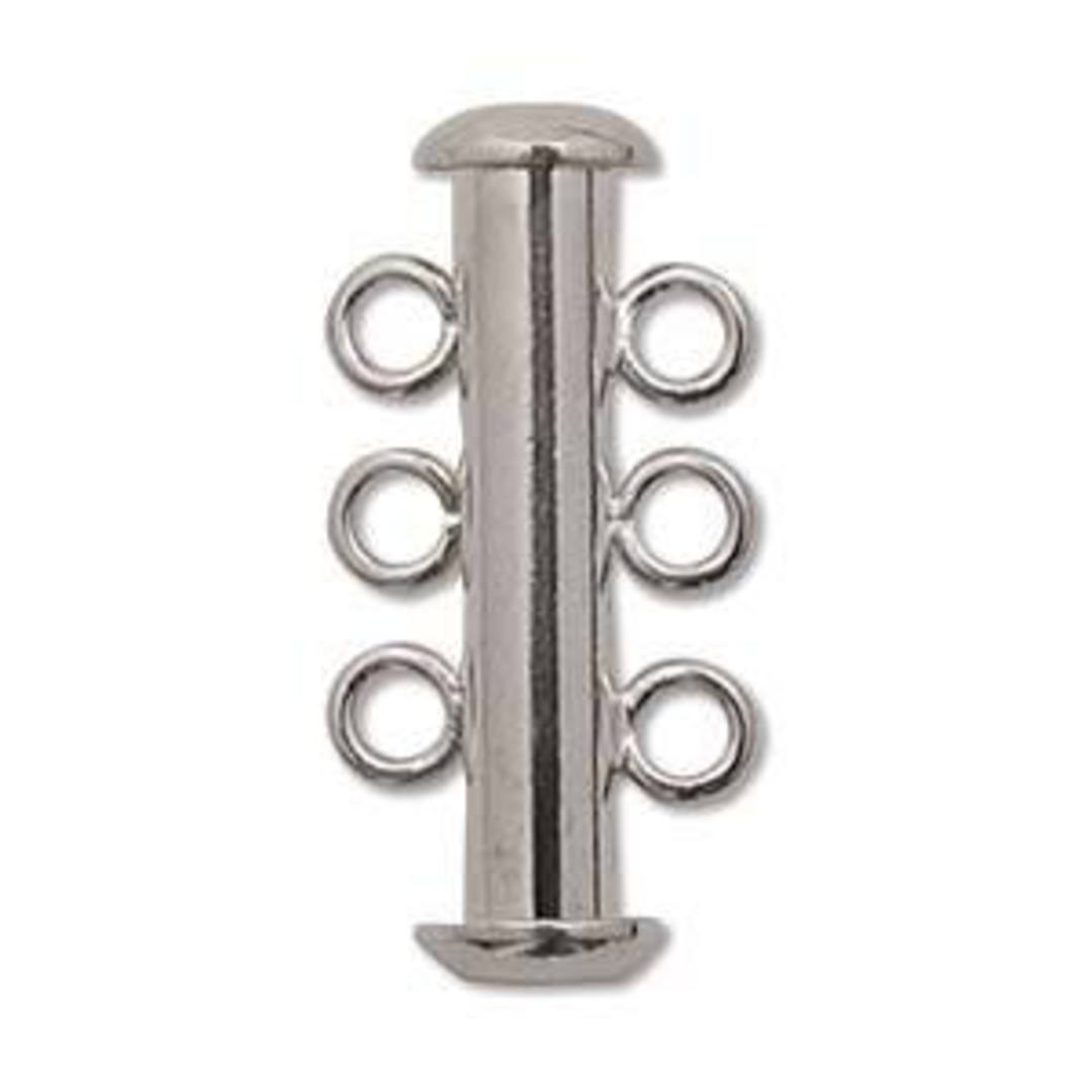 3 strand Spacer Clasp, bright silver image 0