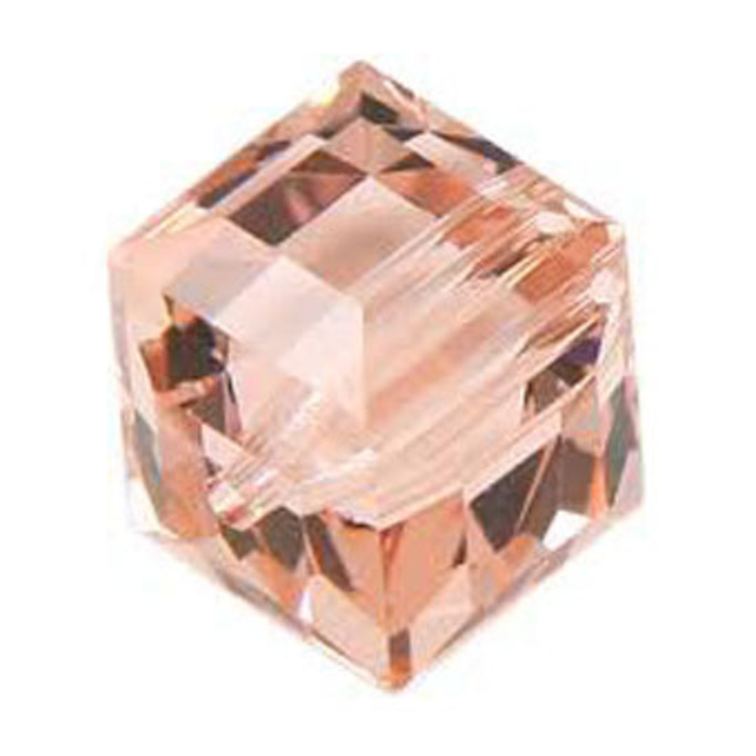 6mm  Swarovski Crystal Cube, Vintage Rose image 0