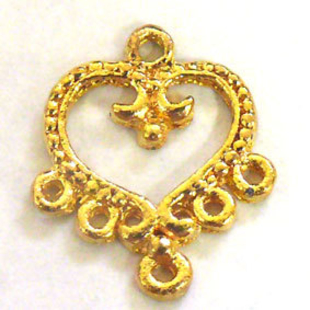 Gold Chandelier Top, decorative heart image 0