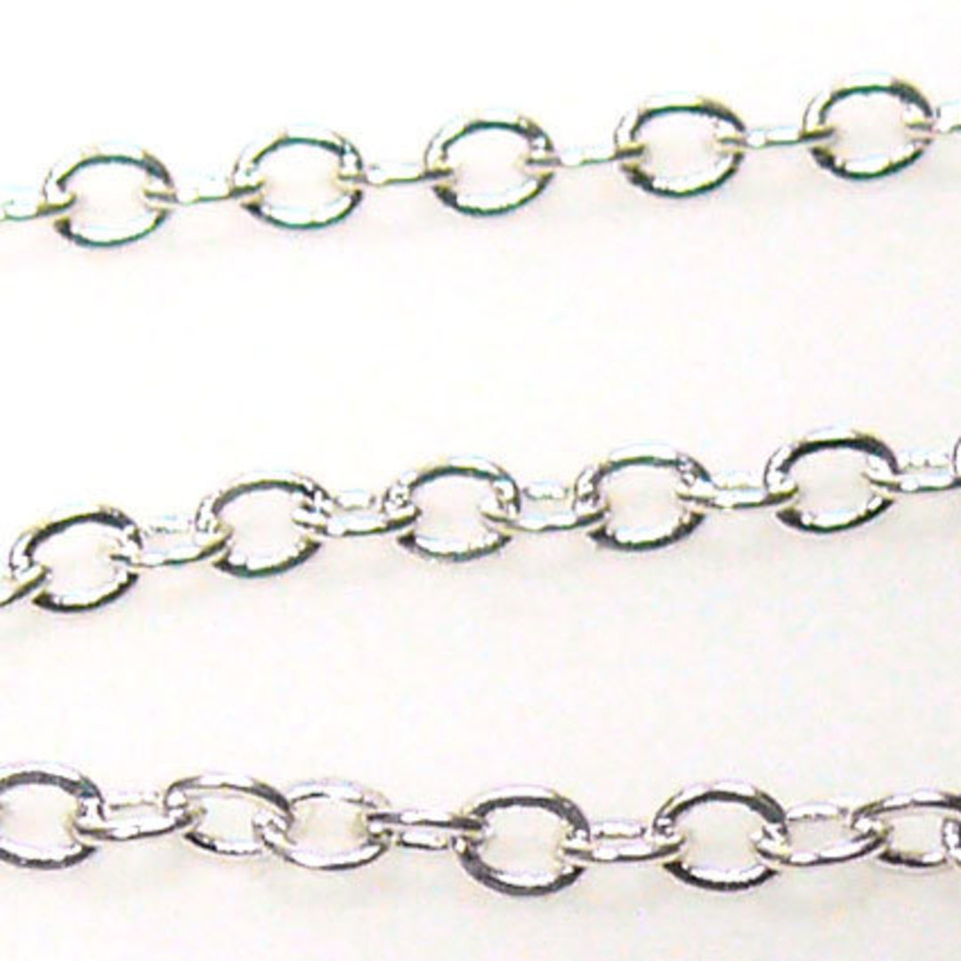 TARNISHED CHAIN: Very Fine Plain - 2mm links, Bright Silver image 0