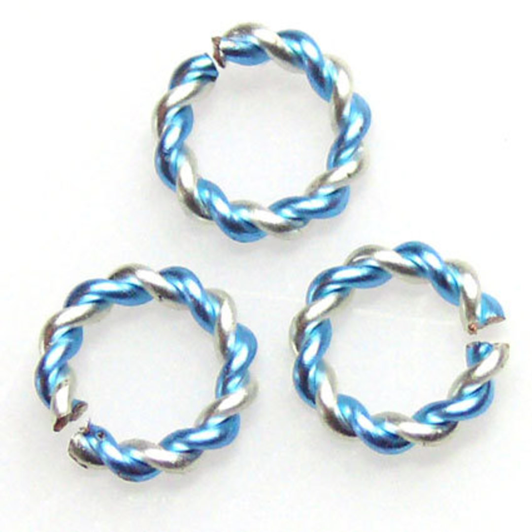 Twisted Jumpring, silver/ice blue image 0