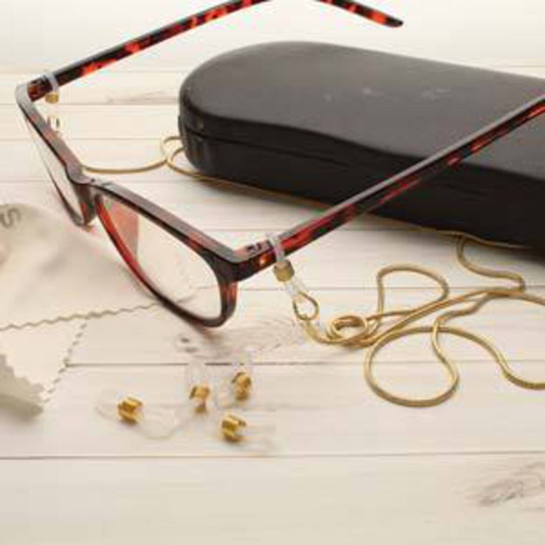 Eye Glass/Spectacle Ends:  opaque with gold wrap image 1