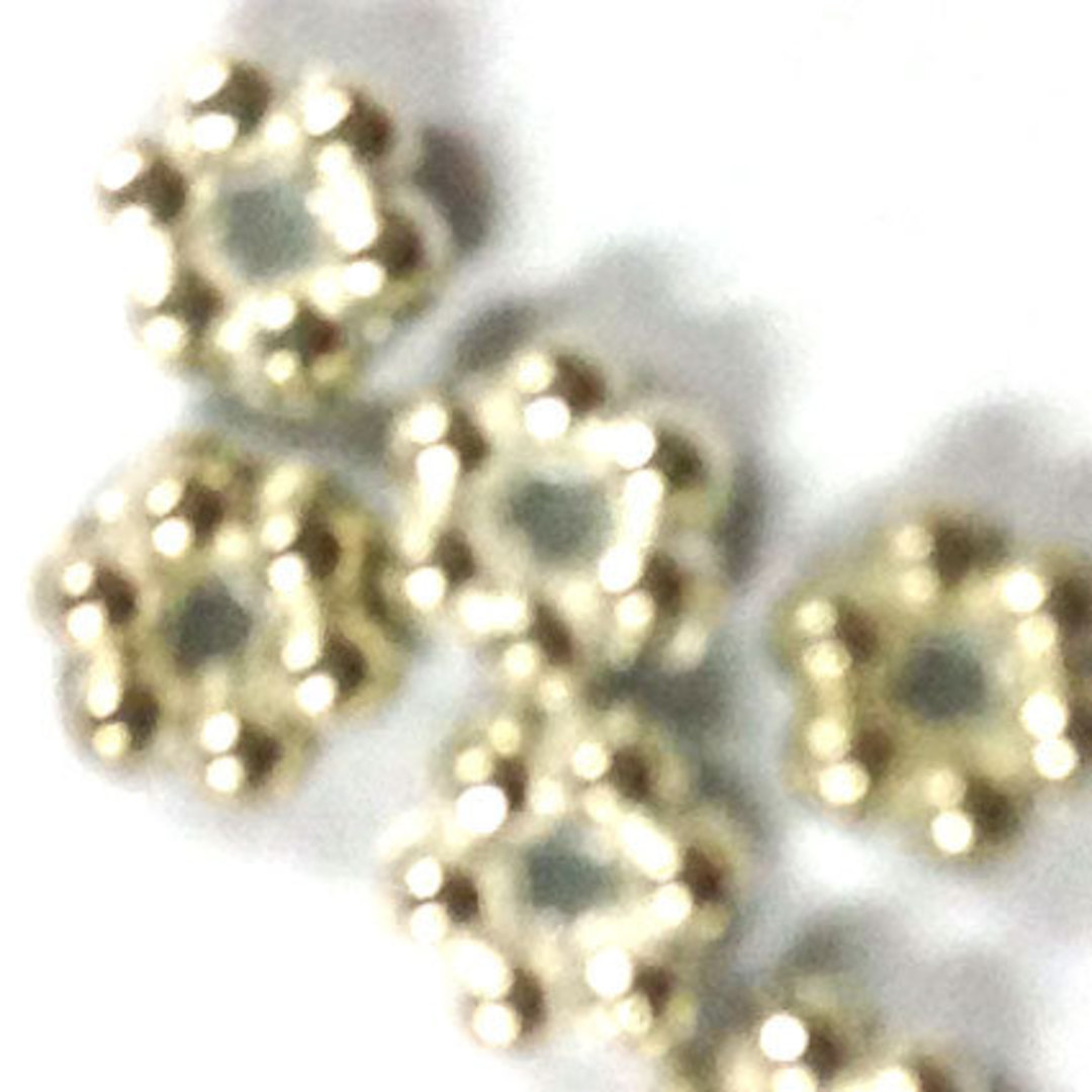 Metal Spacer: 3mm daisy - bright silver image 0