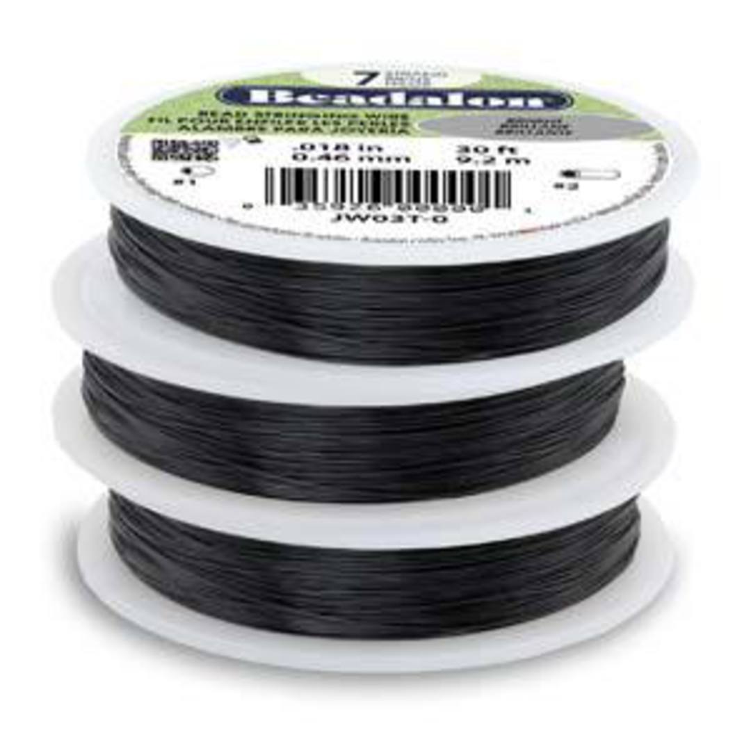Beadalon 7 strand flexible wire BLACK: Fine (.012) image 0