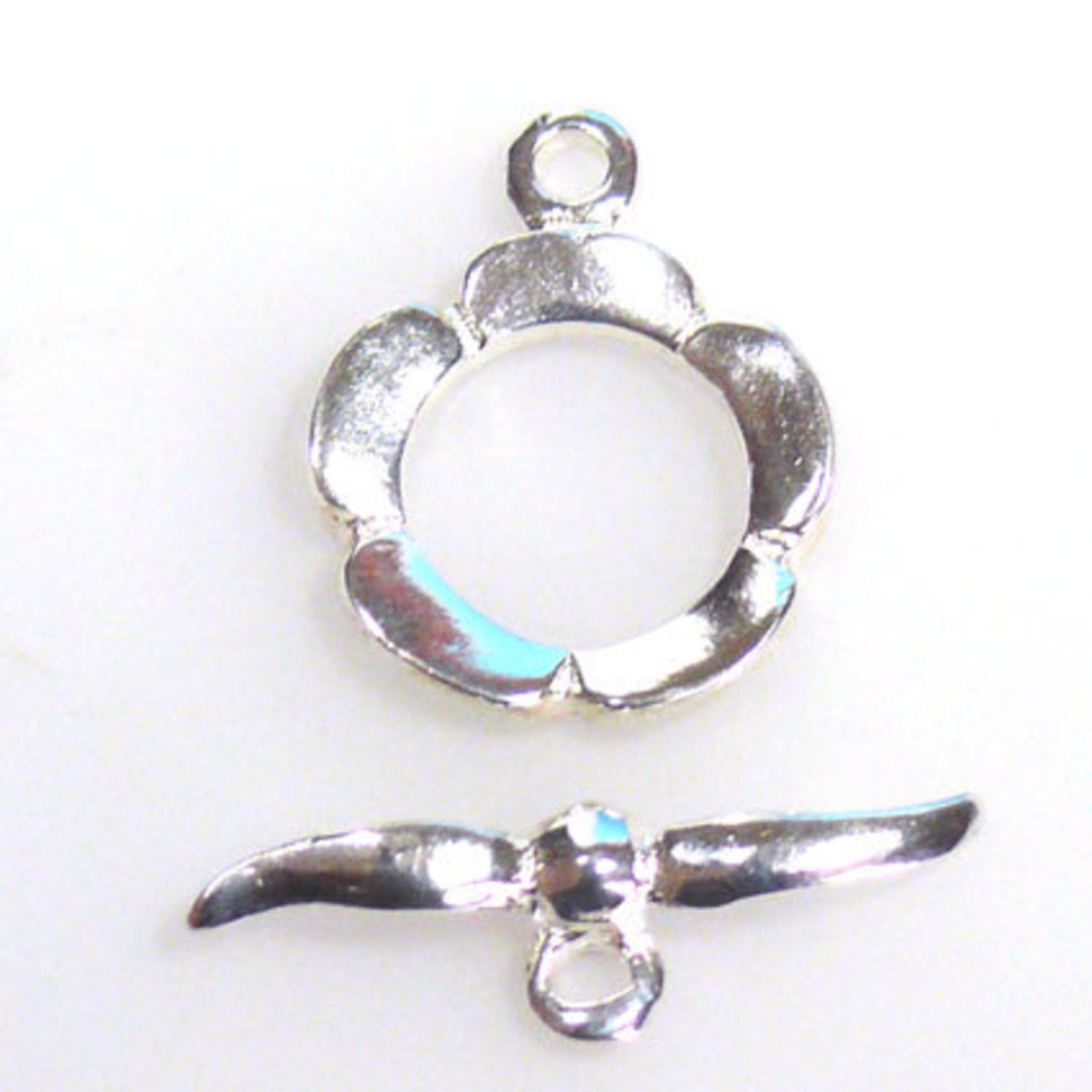 Sterling Silver toggle, flower image 0