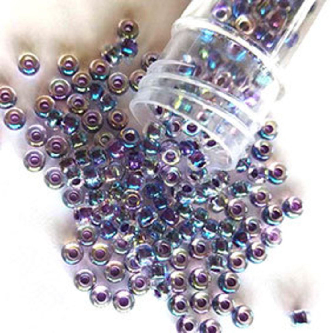 NEW! Miyuki size 8 round: 274 - Amethyst lined Crystal AB (7 grams) image 0
