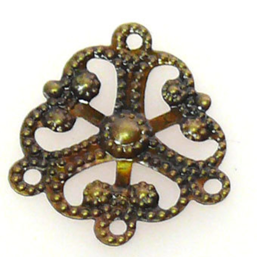 Chandelier Top, Fine stamped brass chandelier top, 3 bottom loops image 0