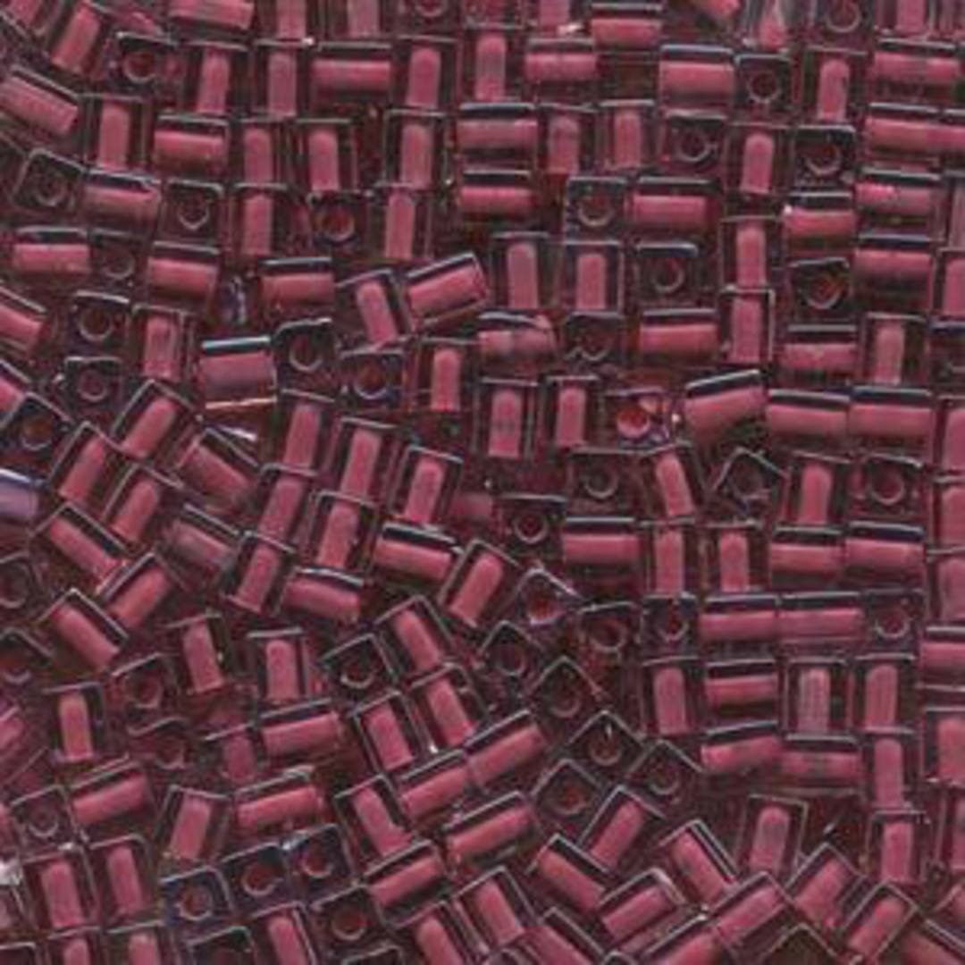 4mm Miyuki Square: 2649 - Pink/Red, colour lined image 0