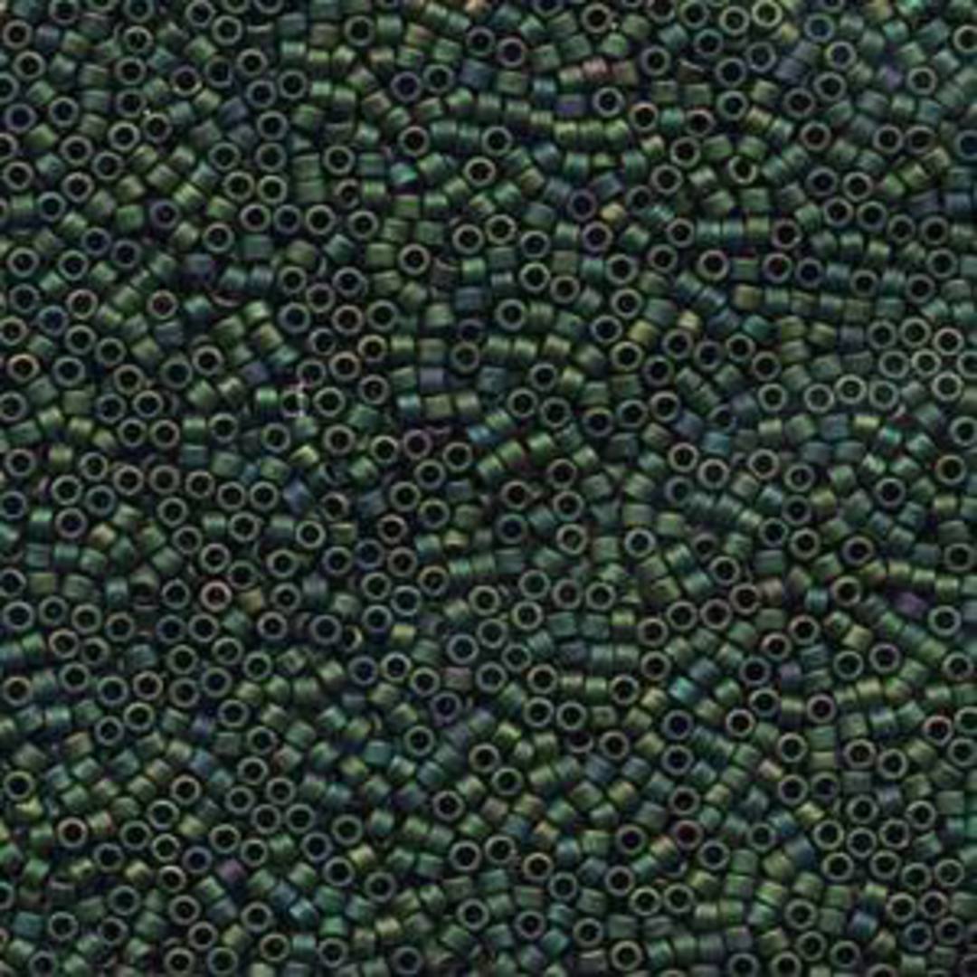 11/0 Miyuki Delica, colour 327 - Matte Metallic Green Iris (7.2 grams) image 0