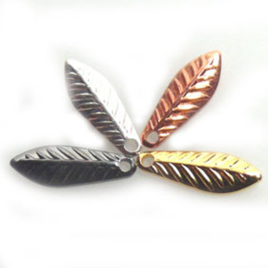 Stamped Tin Leaf: Fine - silver/gold/gun/copper image 0