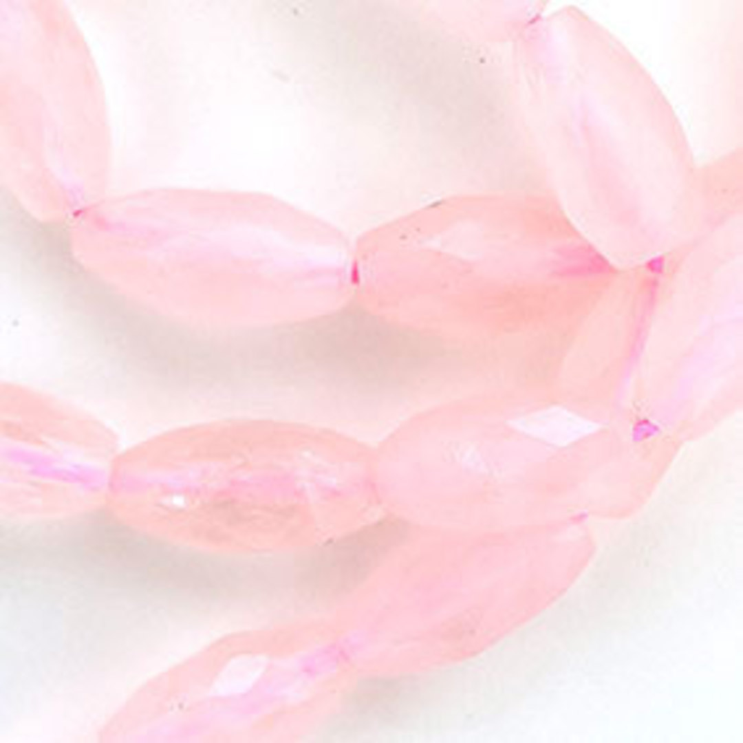 Rose Quartz faceted oval (12 x 6mm) - one strand only. 34 beads. image 1
