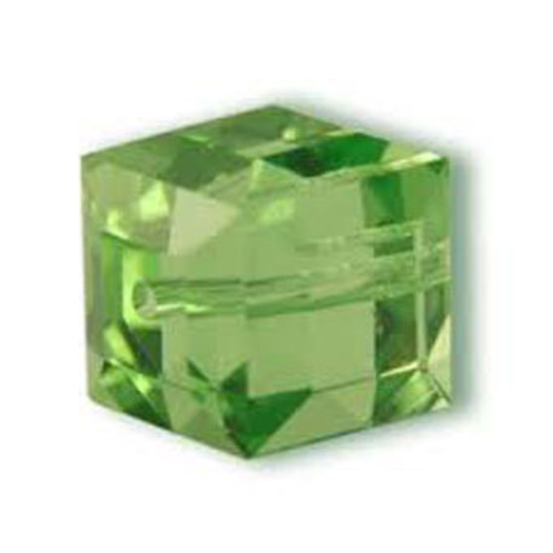 8mm Swarovski Crystal Cube, Peridot image 0