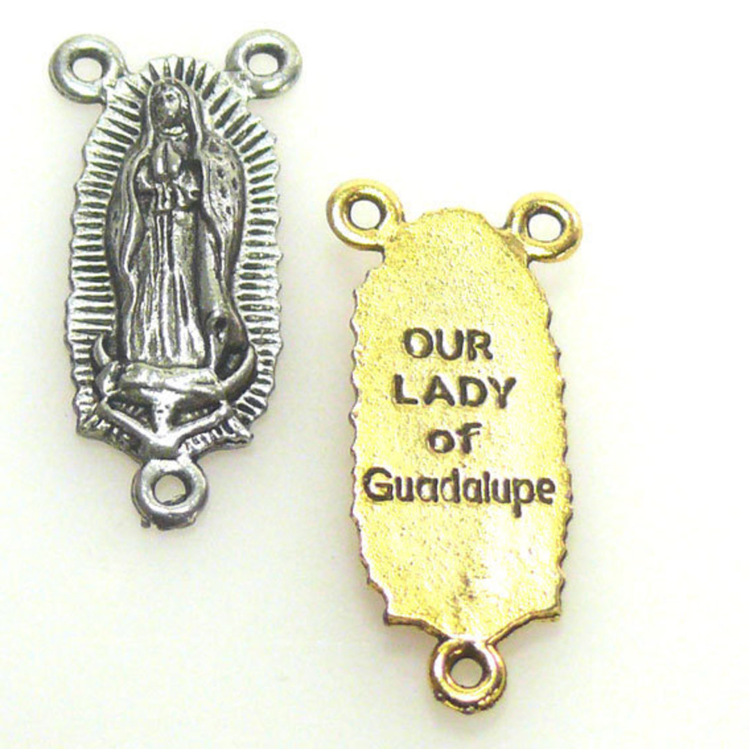 Metal Charm 31: 'Our Lady of Guadalupe' rosary center (10mm x 31mm) image 0