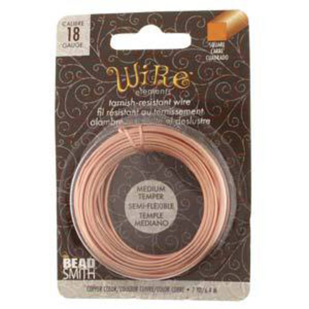 Tarnish Resistant Square Wire: Natural Copper, 18g image 2