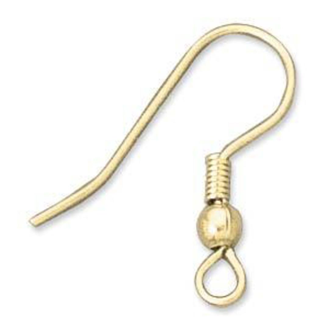 Fish earring hook (22mm) - gold (nickel free) image 0