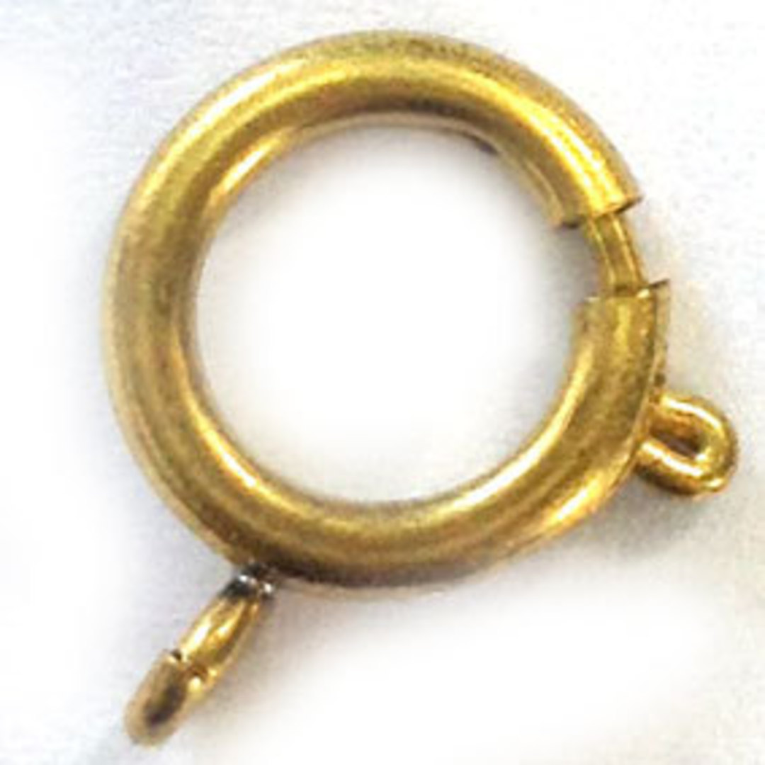 14mm Spring Ring Clasp - aged gold image 0