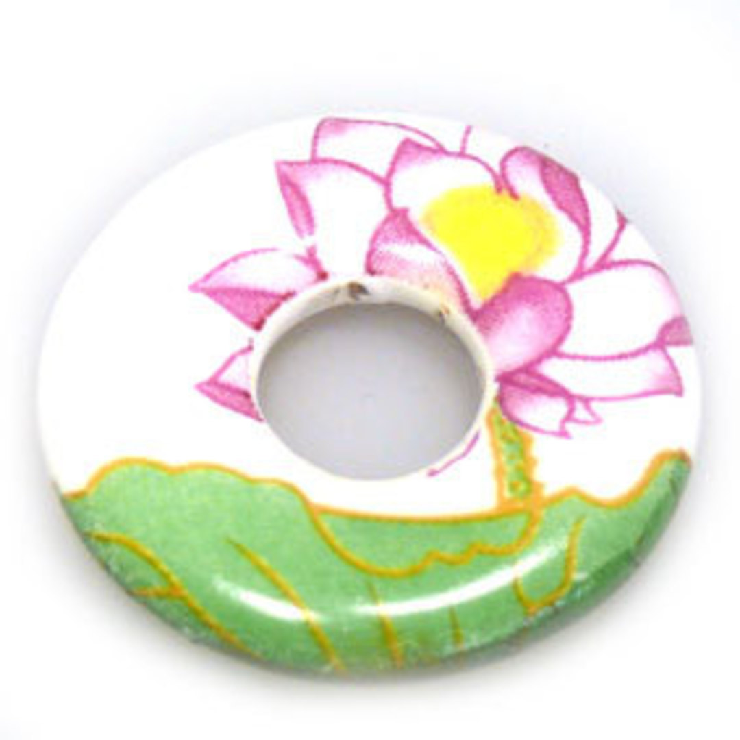 Porcelain Donut, grass green, pink and white image 0