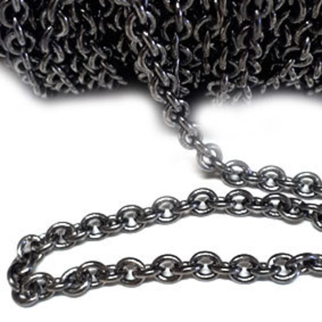 Medium Curbed Chain, Gunmetal image 0