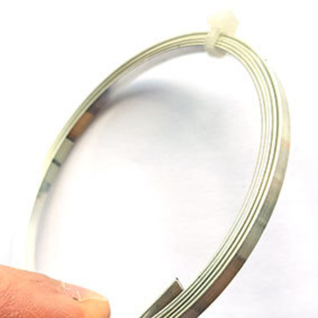 3mm Flat Artistic Wire (21g): Non Tarnish Silver - 90cm coil image 0