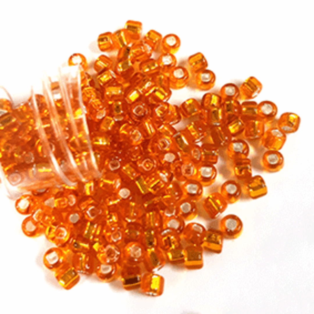 Matsuno size 8 round: 8 - Orange, silver lined (7 grams) image 0