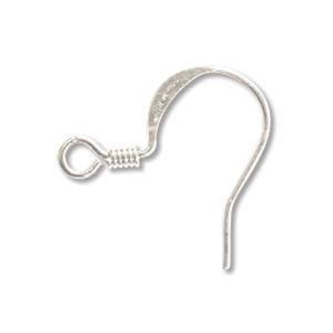 Zulu earring hook (16.5mm) - bright silver (nickel free) image 0