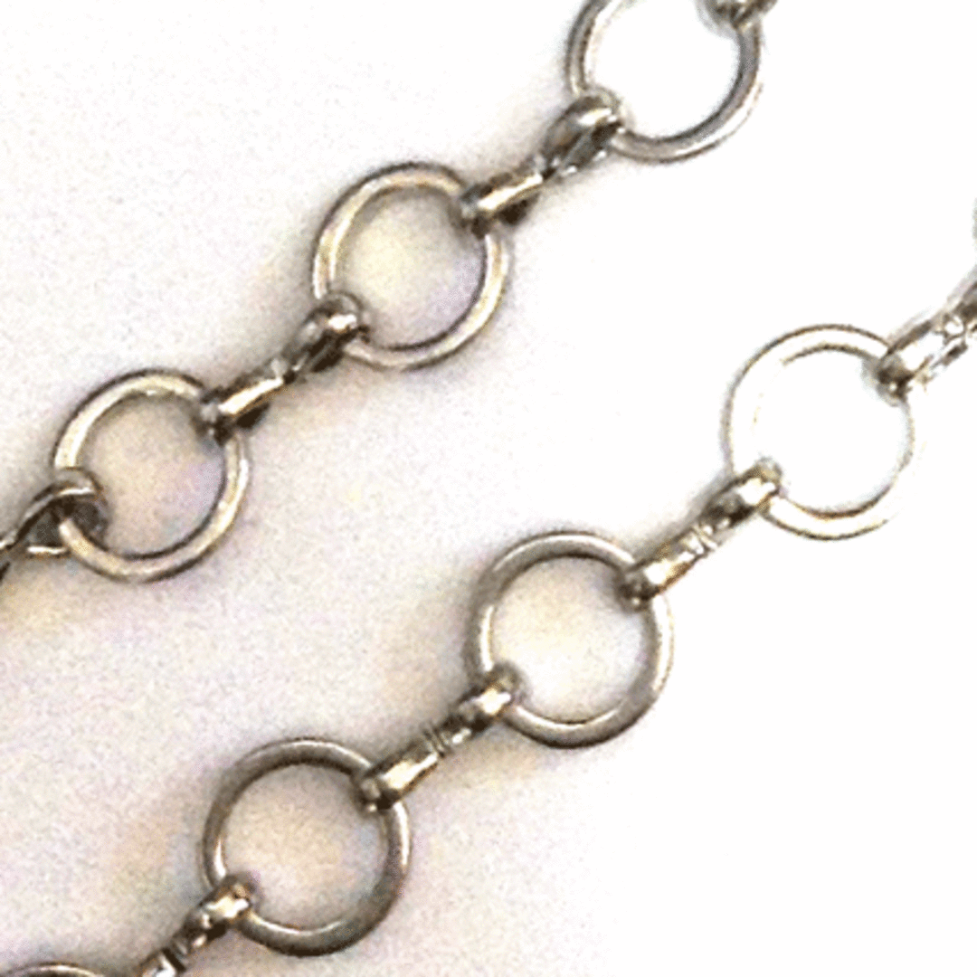 NICKEL FREE CHAIN: 8mm rounds, 8mm figure 8 links, Antique Silver image 0