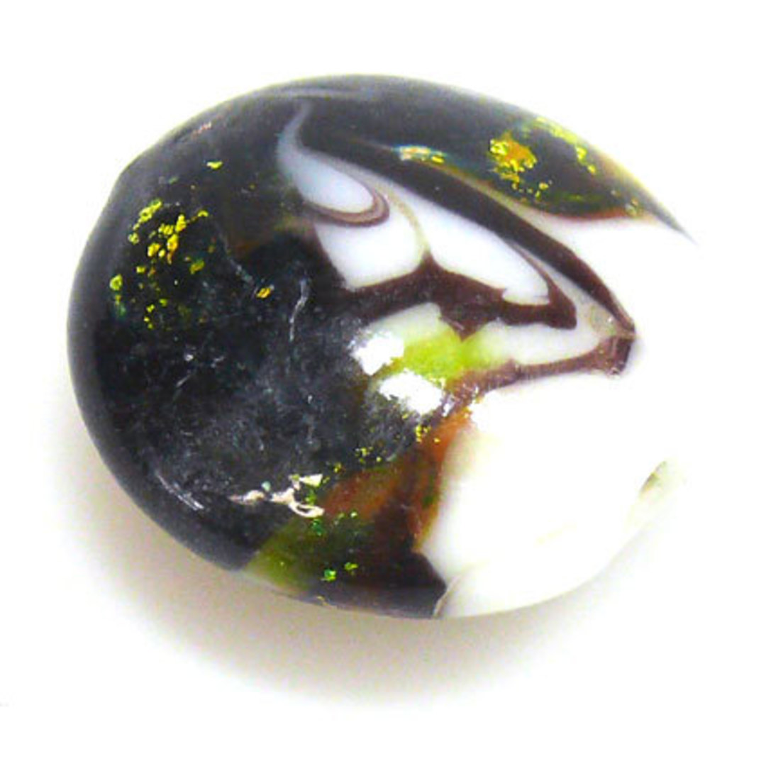 Chinese Lampwork Cushion (26mm): Black and White image 0