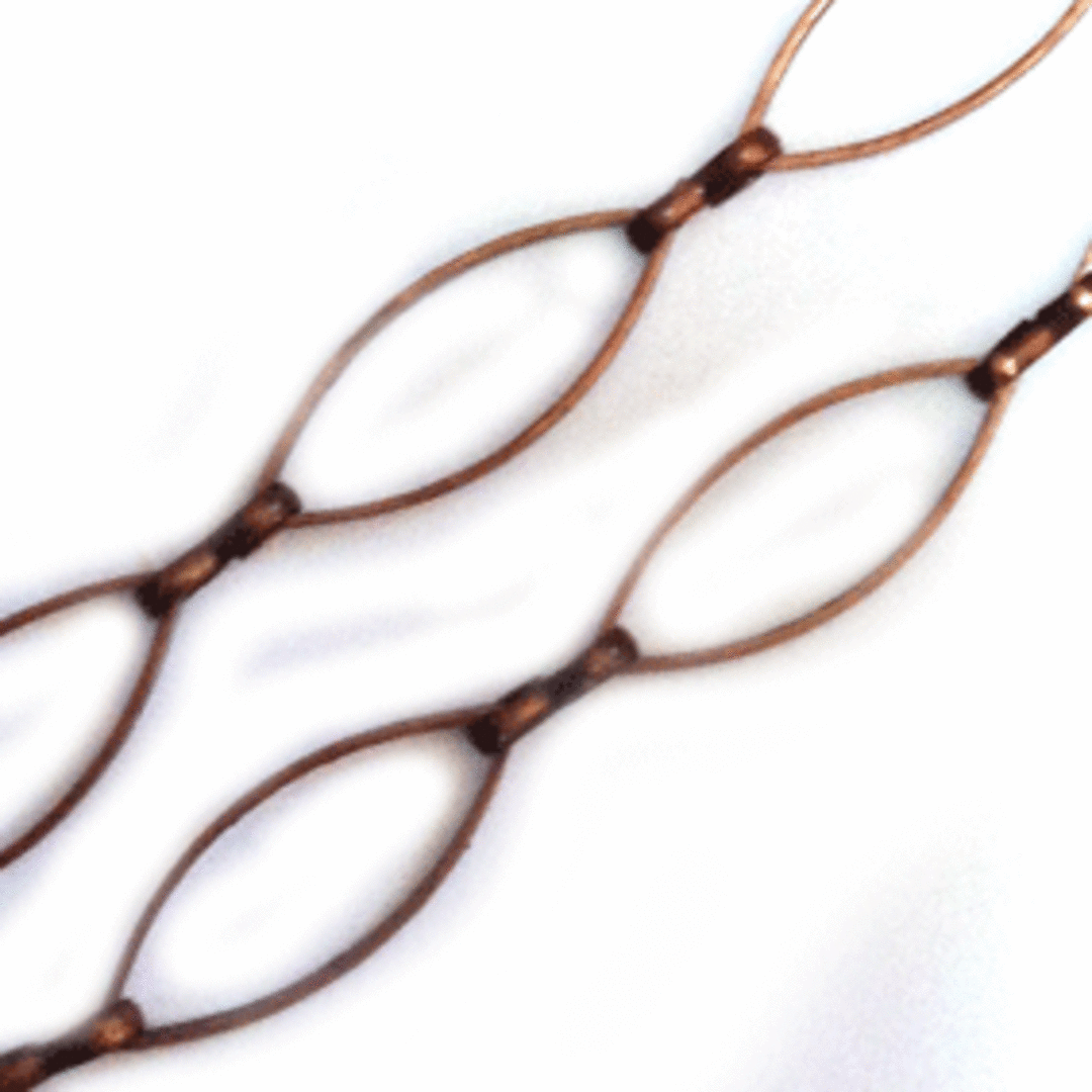 CHAIN: 20mm Pointed Ovals with 8mm figure 8 link, Antique Copper image 0