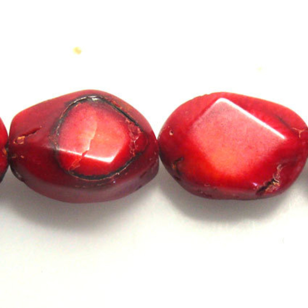 Coral Nugget Strand, smaller beads (approx 12mm x 18mm-ish) image 1