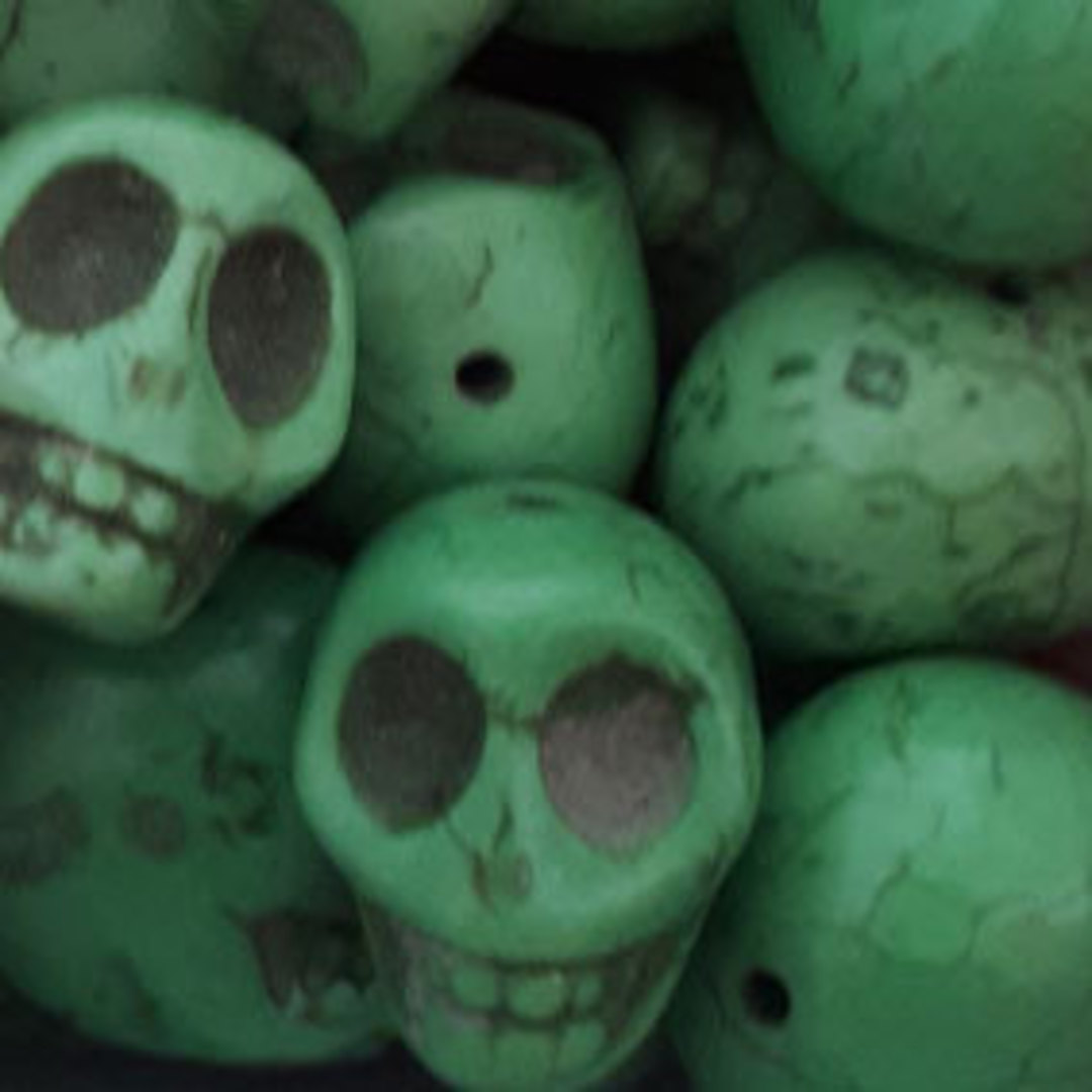 Howlite Skull: Large - Green image 0