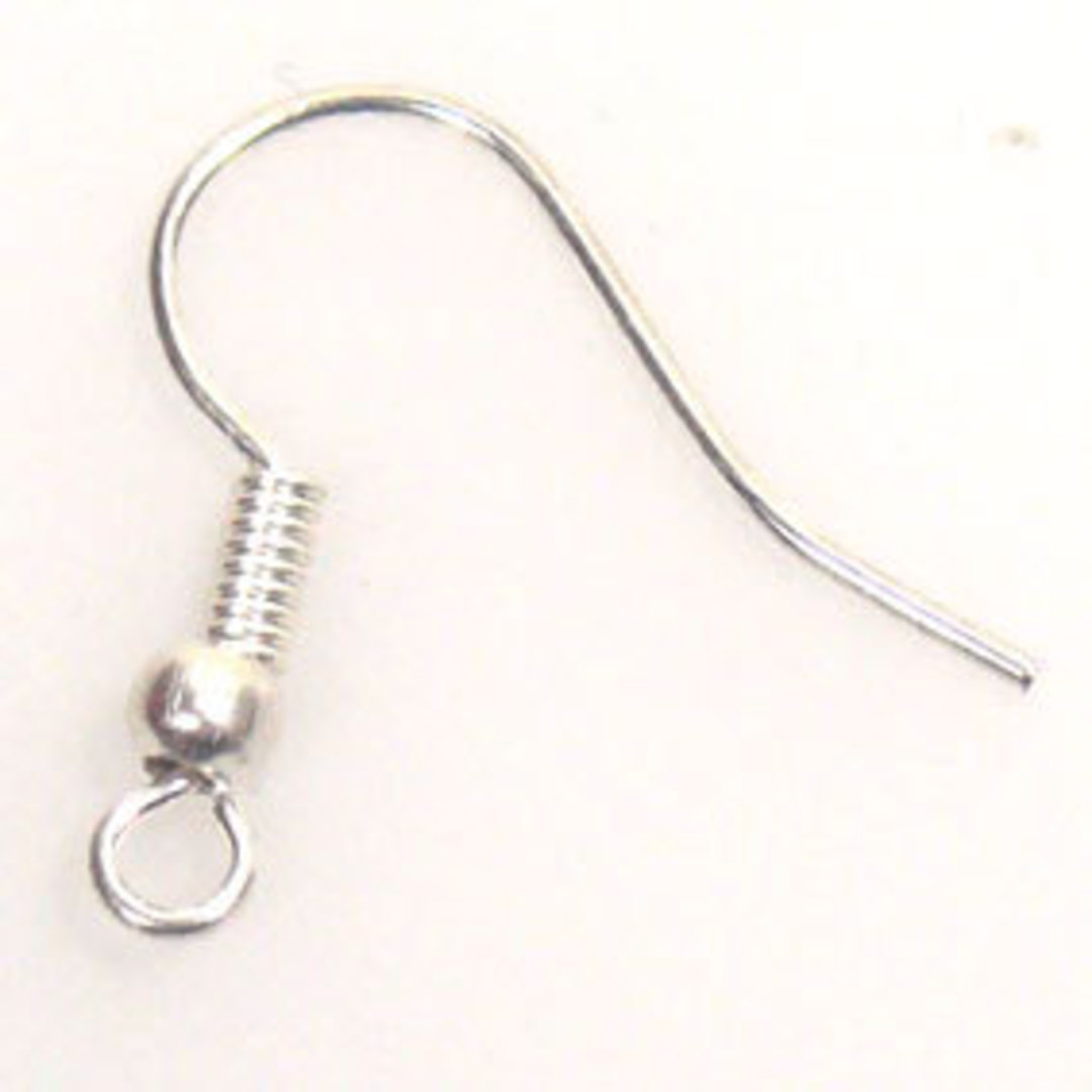 Fish earring hook (22mm) - bright silver image 0