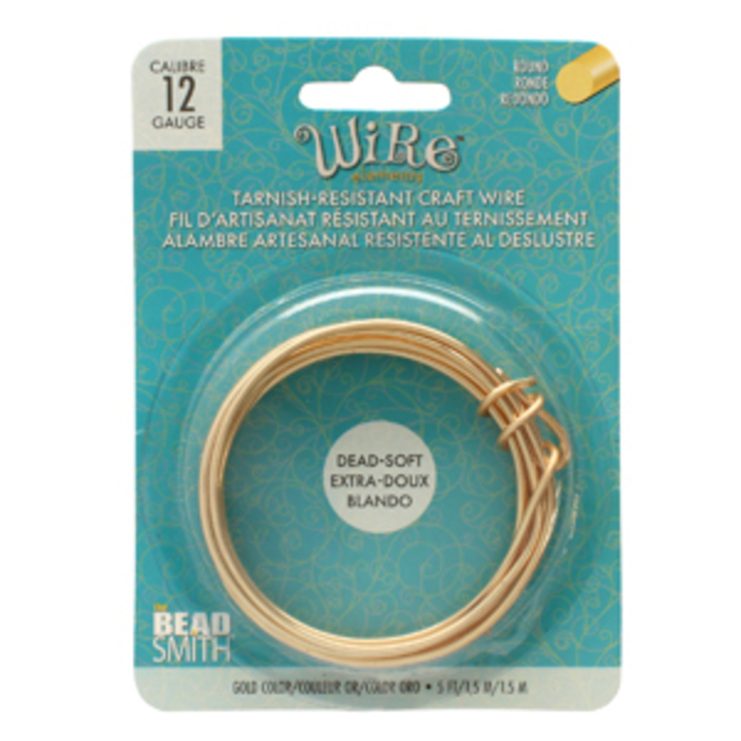 Beadsmith Craft Wire, Gold Colour: 12 gauge (soft temper) image 2