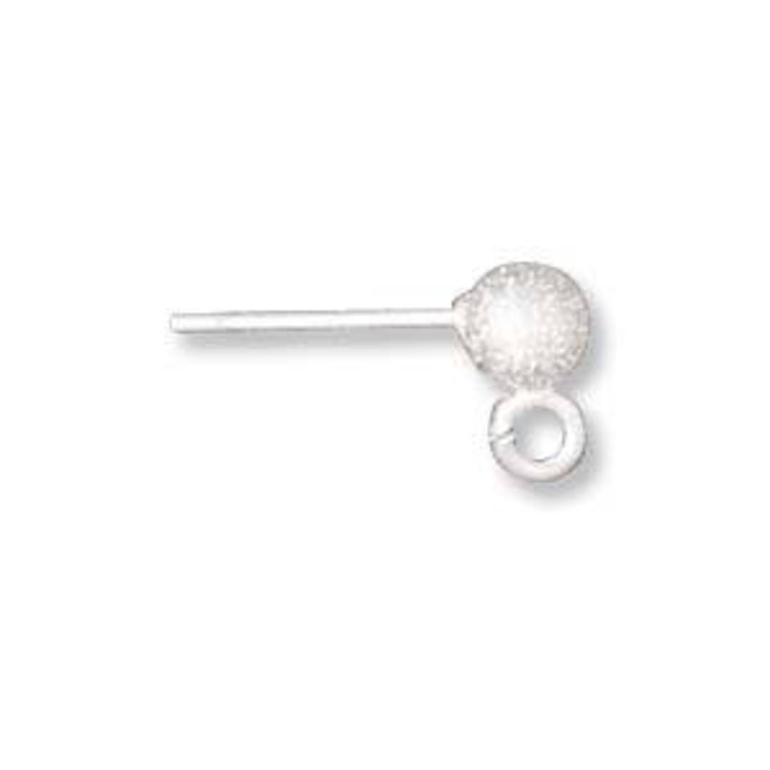 Sterling Stud Drop - 4mm ball with butterfly backs 'stardust' image 0