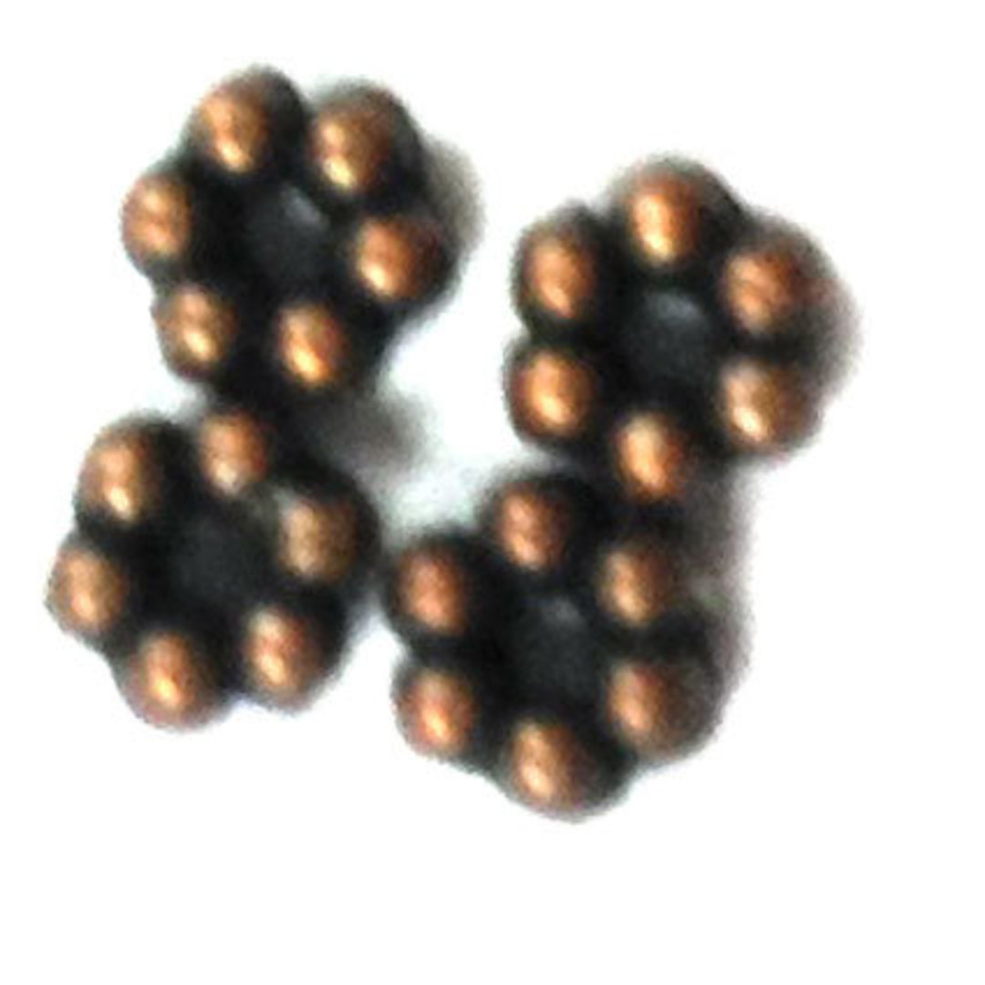 Metal spacer - 3mm daisy - antique copper image 0