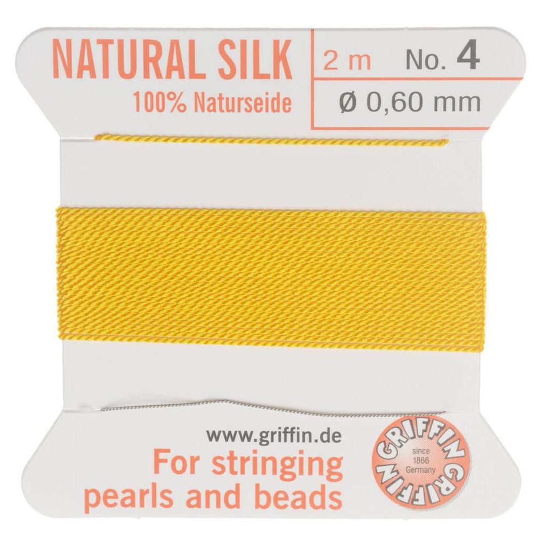 Griffin Silk Cord - Yellow - Size 4 (0.6mm) image 0