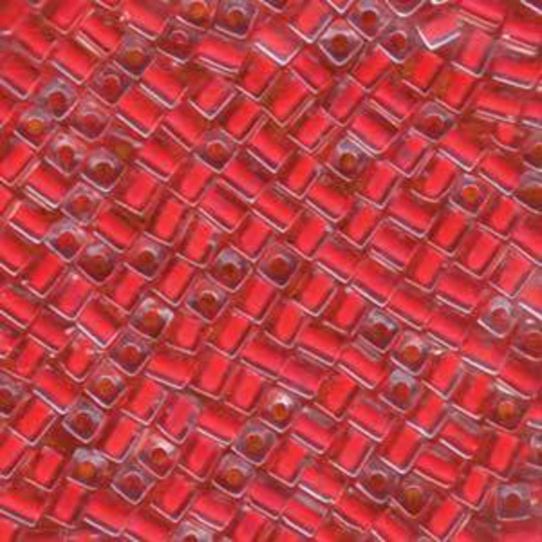 4mm Miyuki Square: 226 - Red, colour lined image 0