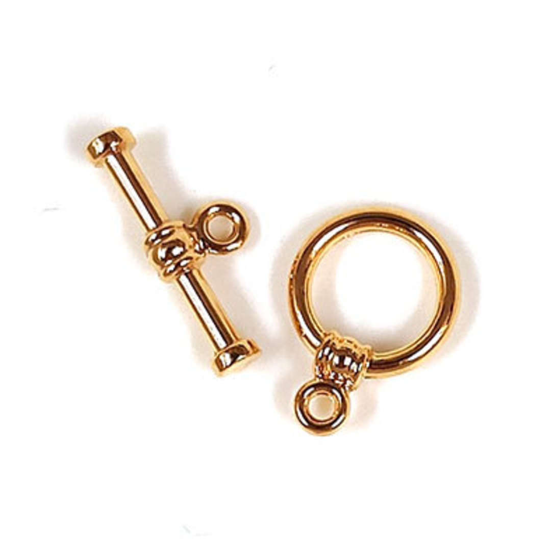 NEW! Toggle 35 : Small (10mm loop) simple banded - gold colour image 0