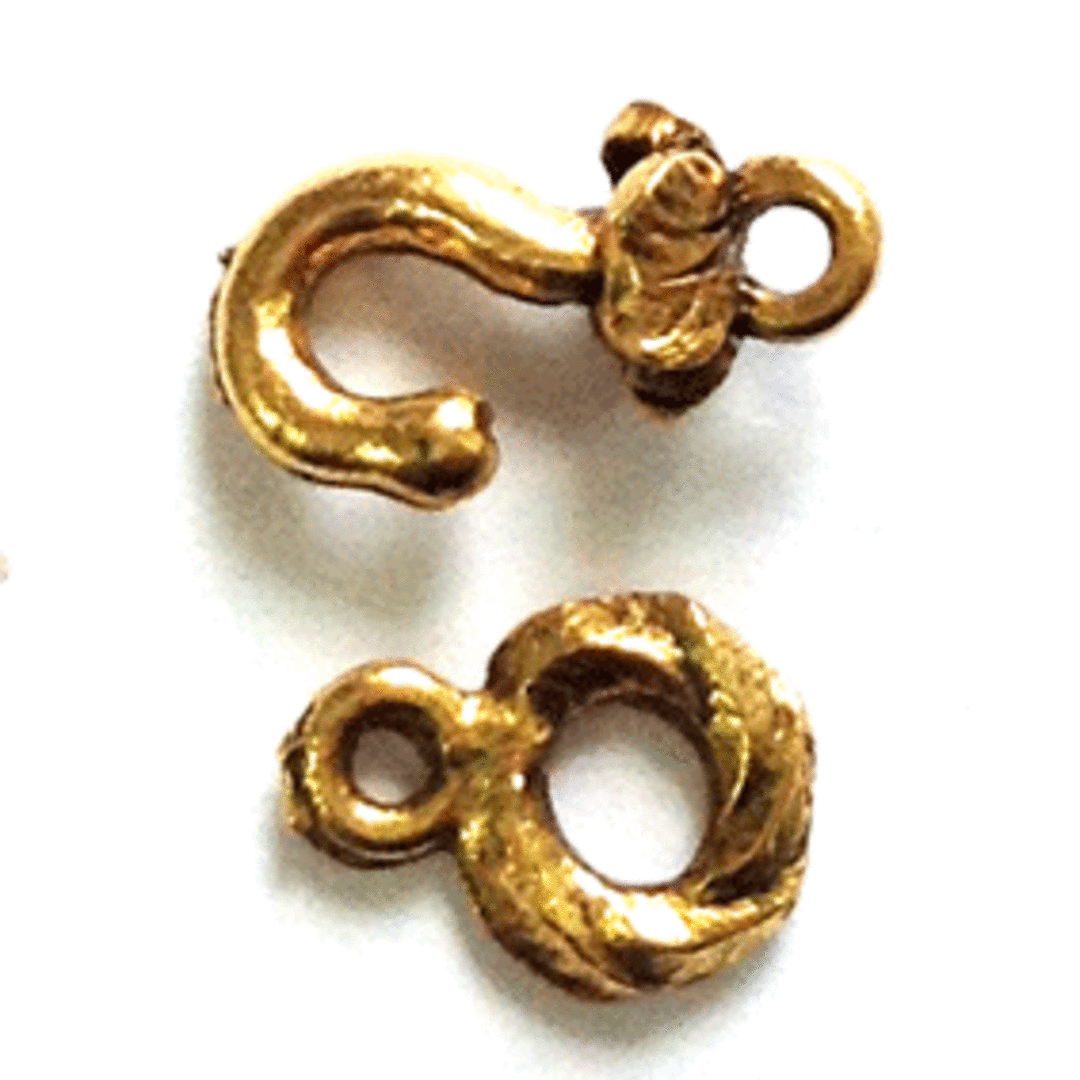 CLEARANCE: Small Hook and Eye Clasp 5: Gold image 0
