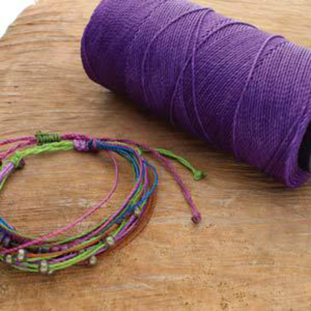 0.8mm Knot-It Brazilian Waxed Polyester Cord: Violet image 2