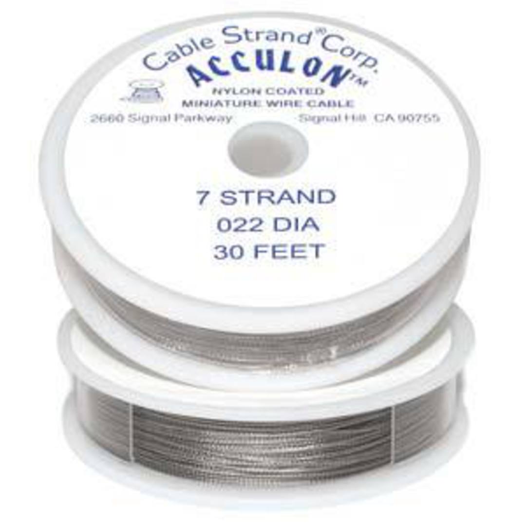 Acculon Tigertail Wire: 9m roll - Clear (silver grey), medium .022 diameter image 0
