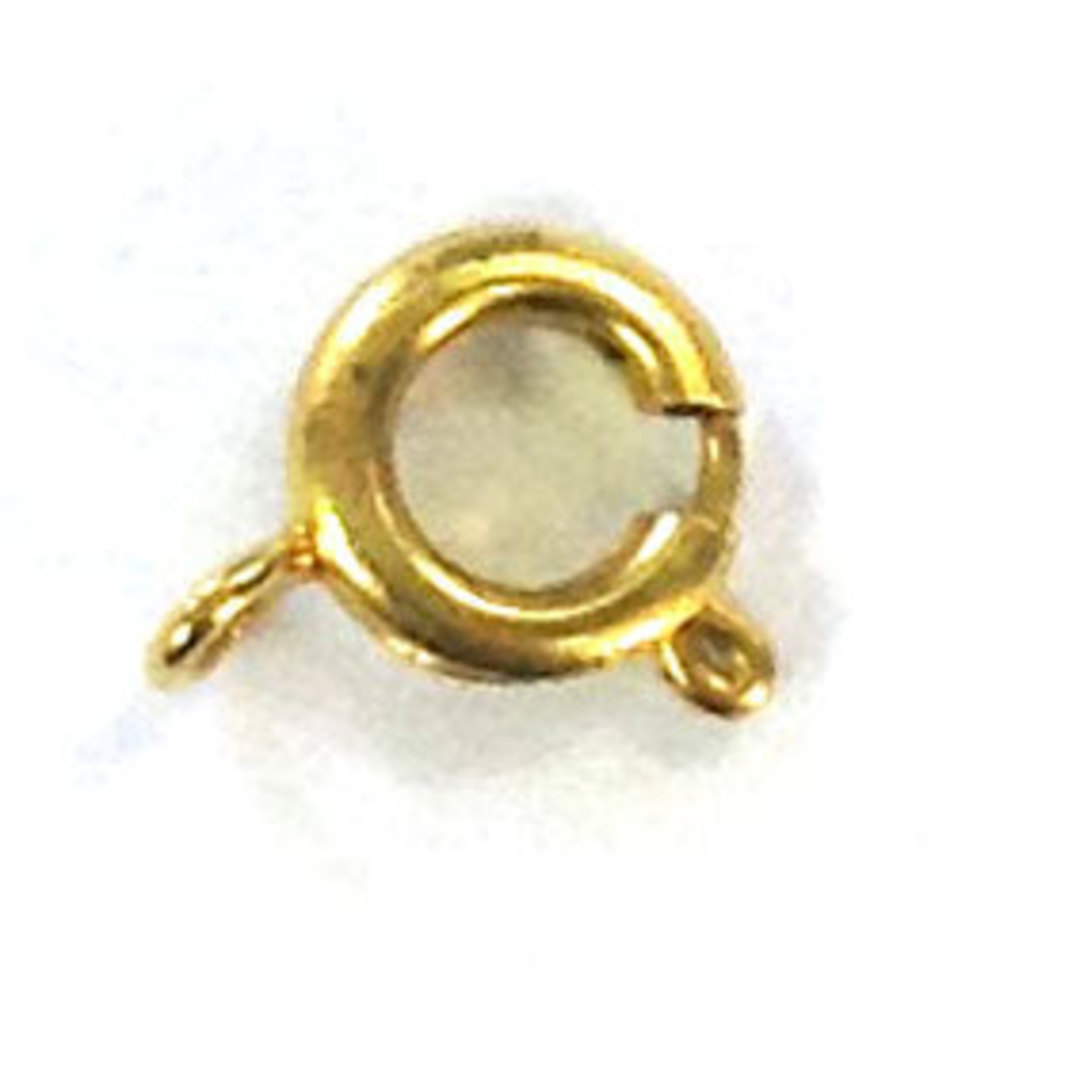 7mm Spring Ring Clasp - antique gold image 0