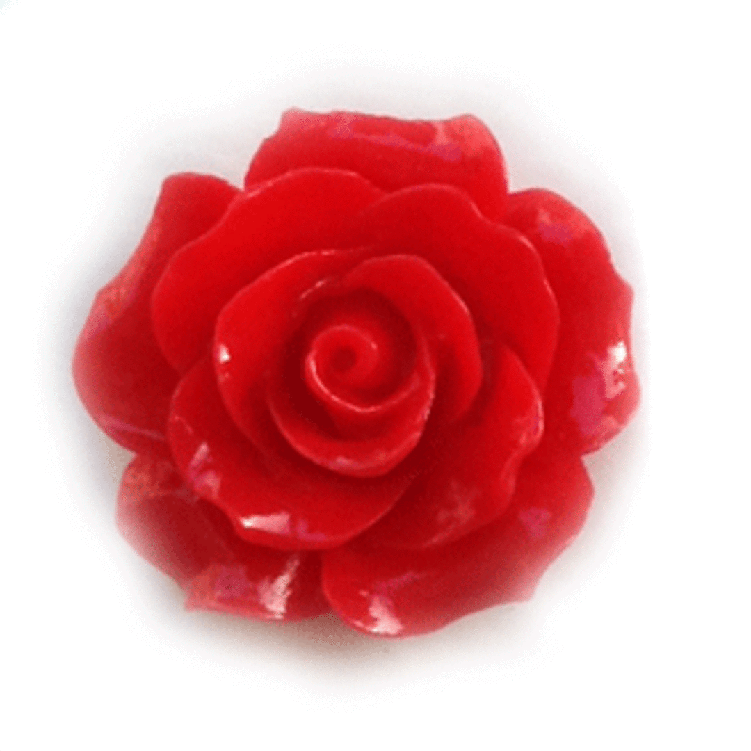 Acrylic Open Rose, 17mm, red image 0