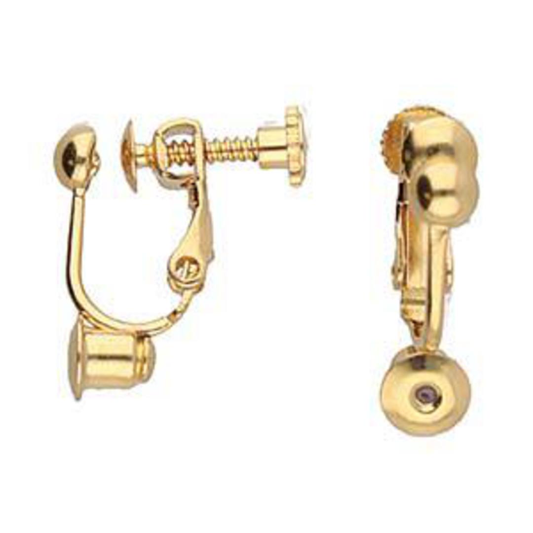 Clip/Screw Earring - gold tone (nickel free). image 0