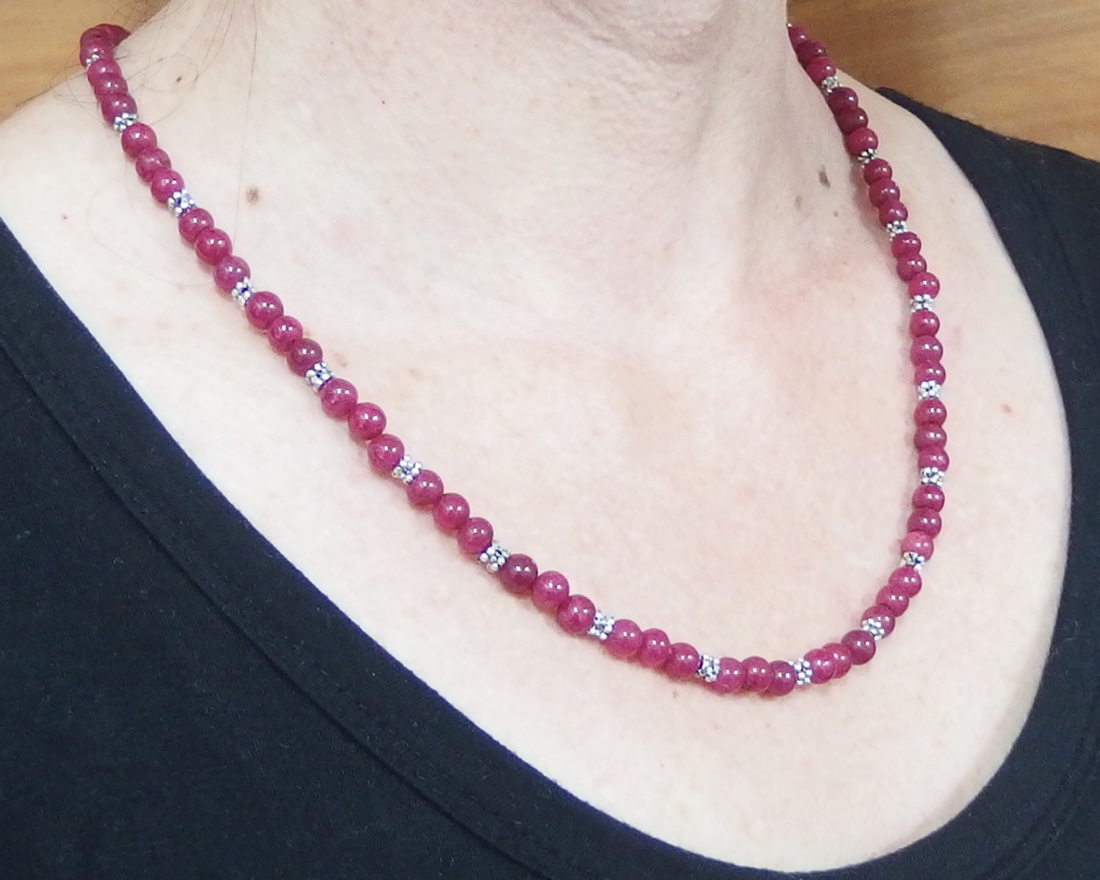 KITSET: Simple Semi Precious Necklace - Pink Jade (dyed) image 0
